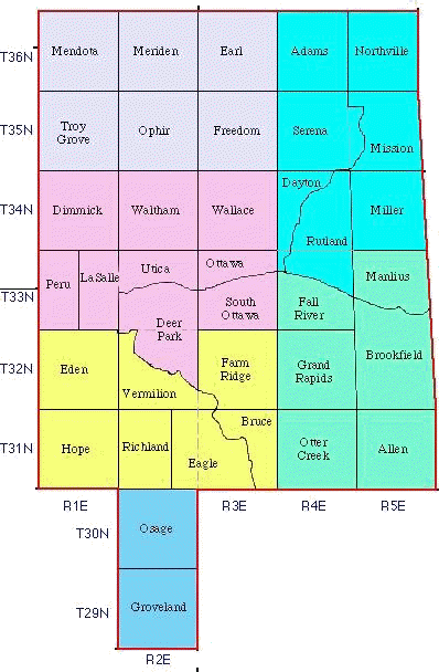 Current Township Map of La Salle County, Illinois